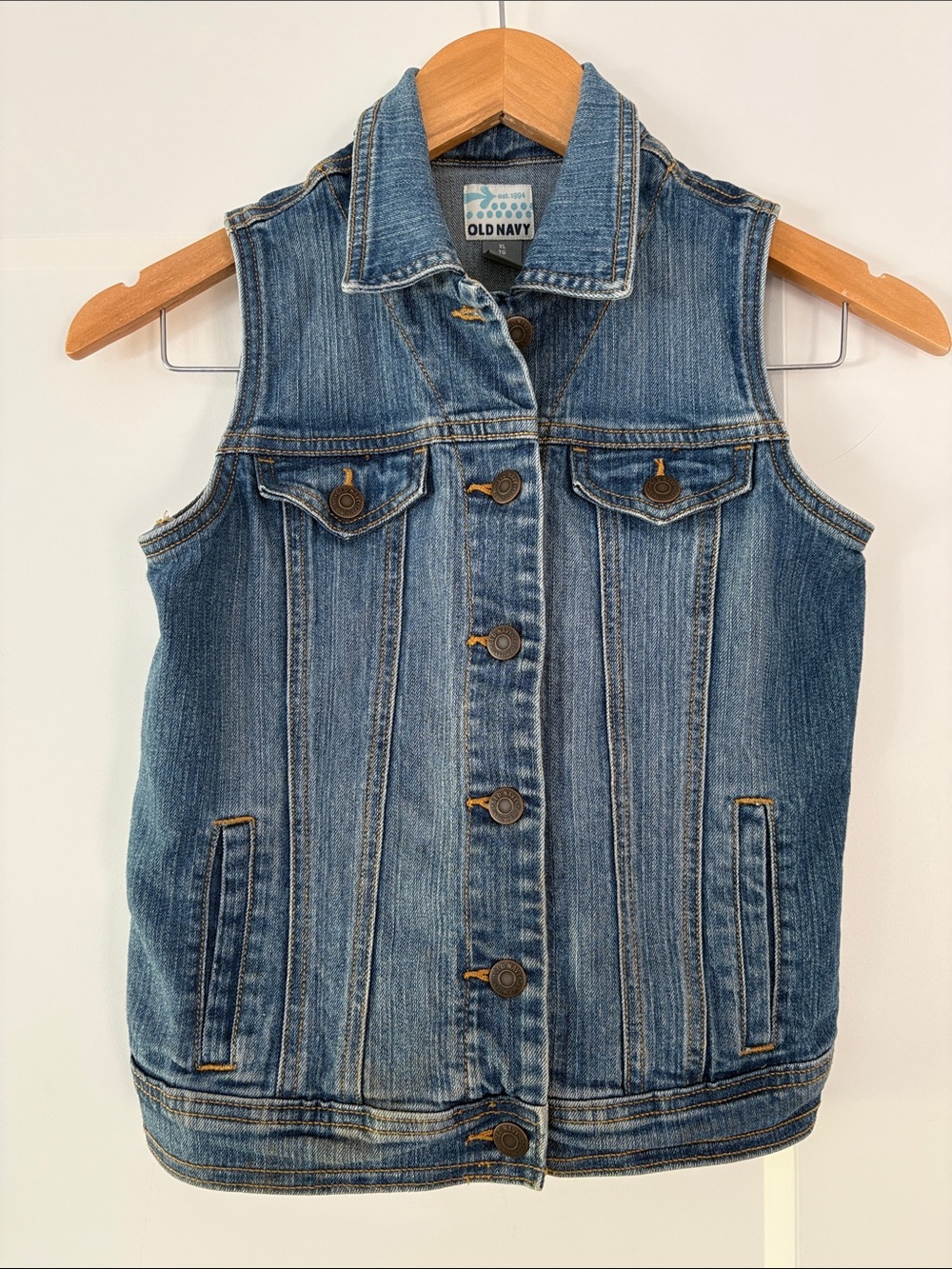 Old Navy Girls’ Denim Vest in Medium Blue